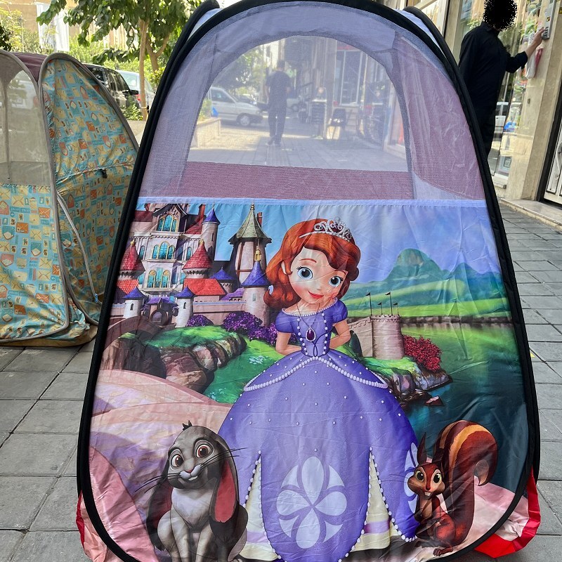 چادر بازی کودک طرح سوفیا سیندرلا مدل فنری تاشو با درب زیپی دخترانه کد9
