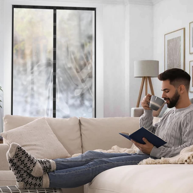 پرده پلاستیکی مغناطیسی عرض 130 در ارتفاع 220 پوش پرده نایلون مگنتیک آهنربایی