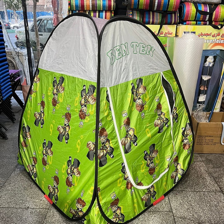 چادر مسافرتی کودک سایز دونفره فنری طرح بن تن (BEN10 ) مناسب بازی کد5